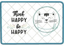 Stickdatei ITH - Mug Rug Happy Cat